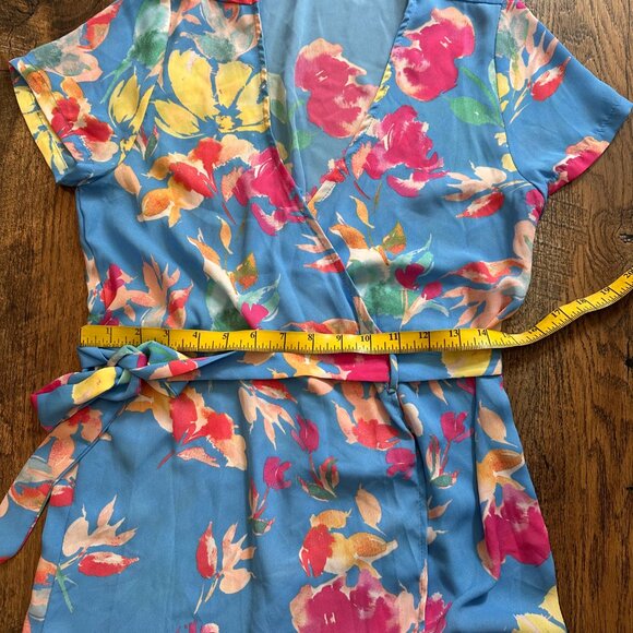 VICI Floral Summer Print V Neck Wrap Tie Long Maxi Flowy Dress Maximalism - Picture 8 of 12